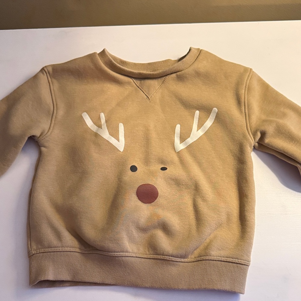 Little & Co Tan Reindeer Kids Sweatshirt